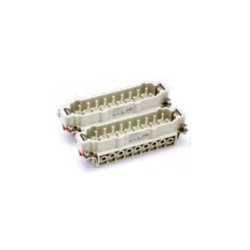 Insert HVE, Raccordement à vis, mâle, 18 pin, 16A, Polycarbonate, 24B 